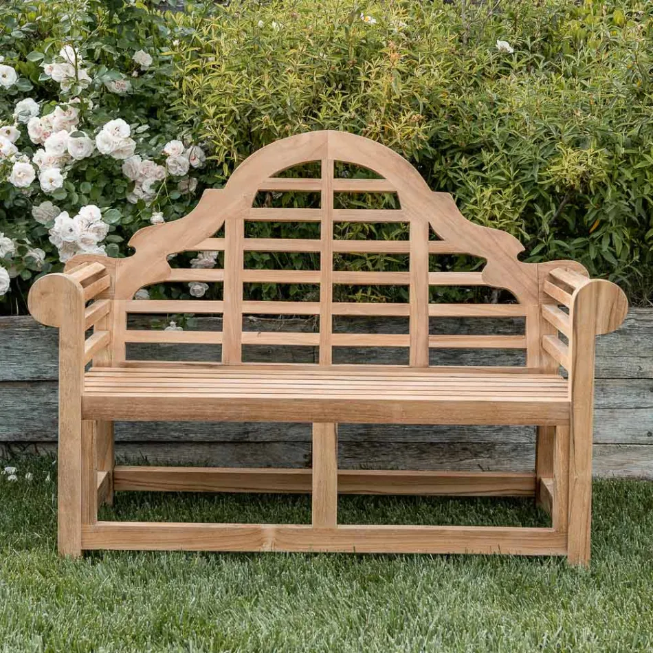 Gartenbank komplett aus Teakholz - Eintreffen Viadurini