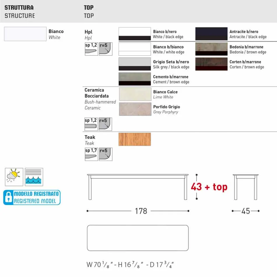 Varaschin System Außenbank in Design lackiertem Aluminium Viadurini