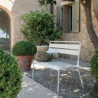 Stapelbare Gartenbank mit Struktur aus verzinktem Stahl Made in Italy - Ralph Viadurini