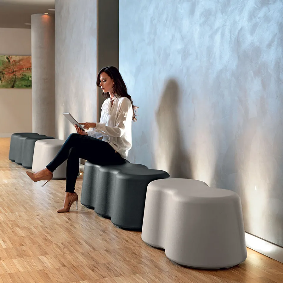 Gewellte Innenbank aus farbigem Polyethylen Made in Italy - Marion Viadurini