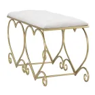 Bank aus Goldeisen mit gepolsterter und mit Stoff bezogener Sitzfläche - Alchimia Viadurini