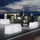 Gewellte Außenbank aus Polyethylen Made in Italy - Brenda Viadurini