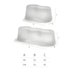 Gewellte Außenbank aus Polyethylen Made in Italy - Brenda Viadurini