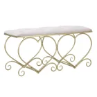 Gold Eisenbank mit gepolstertem Sitz mit Stoffbezug - Alchimia Viadurini