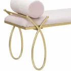 Rechteckige Bank im modernen Design aus Eisen, MDF und Stoff - Harding Viadurini