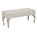 Shabby Chic Bank aus Holz mit Sitz aus gestepptem Stoff - Rocchetta