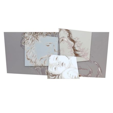 Tafel mit der Familie Bethlehem, hergestellt in Laser, hergestellt in Italien – Paola Viadurini