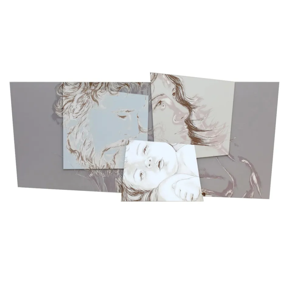 Tafel mit der Familie Bethlehem, hergestellt in Laser, hergestellt in Italien – Paola Viadurini