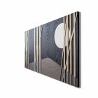 Dekorplatte 120x60 mit Naturholzeinlagen und Basrelief - Fuca Viadurini