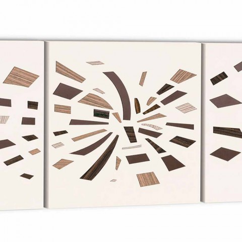 Dekorplatte mit Holzapplikationen Made in Italy