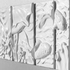Dekorative Wandplatte Modernes Design Weiße und Graue Keramik - Giappoko Viadurini