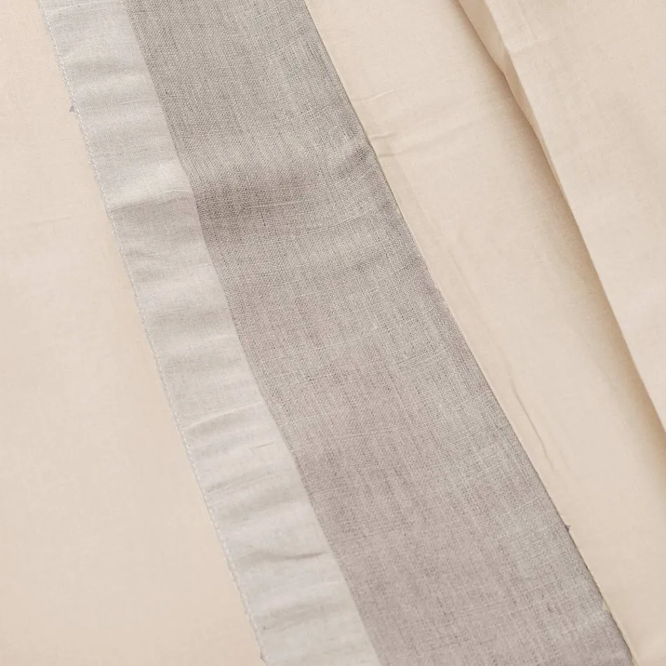 Bettbezug-Set aus 90 % Baumwolle und 10 % Leinen mit 1 Kissenbezug Made in Italy - Nestle Viadurini