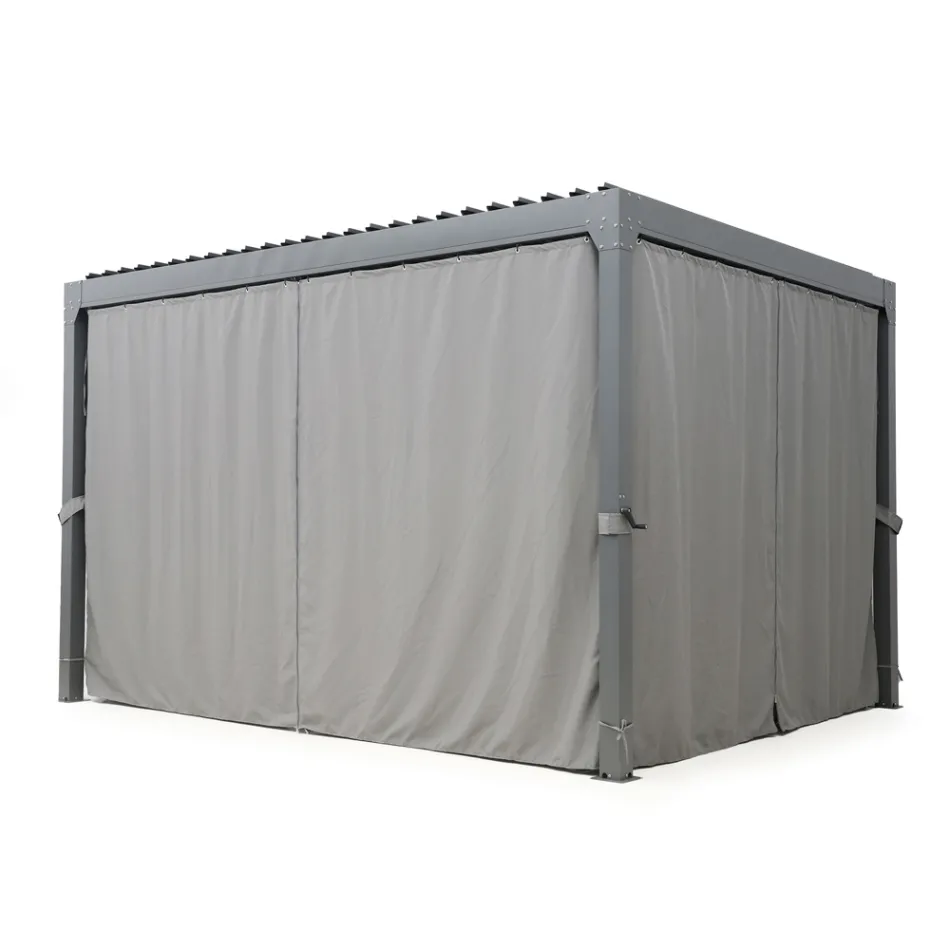 Pegola 3x4 m aus anthrazit lackiertem Aluminium mit Kurbel - Levante Viadurini