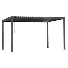 Anthrazitfarbene Aluminium-Pergola mit verstellbarem Dach - Vitta Viadurini