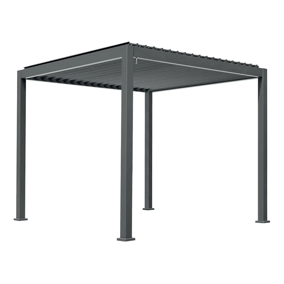 Aluminium-Pergola mit verstellbarem Dach durch Kurbel - Eolo Viadurini