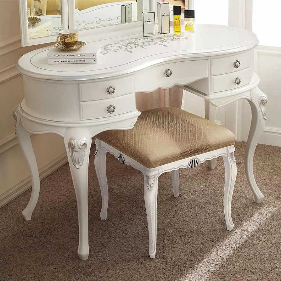 Klassischer Schminkkamm aus Holz mit Spiegel Made in Italy - Cambrige Viadurini