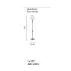 Klassische handgefertigte italienische Stehlampe aus Glas und Metall mit Lampenschirm - Oliver Viadurini