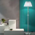 Klassische Design-Stehlampe in Chrom, Kristall und brillantem Metall - Similo