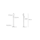 Alma Stehlampe aus Aluminium und weißem mundgeblasenem Glas Viadurini