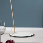 Stehlampe aus Metall mit PVC-Schirm mit Stoff bezogen - Adriana Viadurini