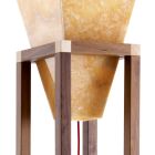 Design Stehlampe aus Onyx und Holz Grilli York in Italien hergestellt  Viadurini
