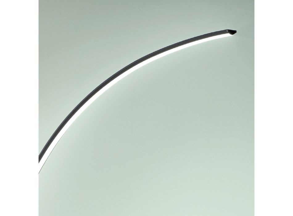 Moderne dimmbare LED-Stehlampe aus schwarzem, goldenem oder weißem Metall - Gondola Viadurini