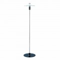 Moderne Stehlampe mit verchromter Struktur und Glasplatte Made in Italy - Saturno