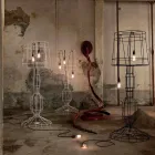 Wohnzimmer Stehlampe 3 Lichter in Weiß oder Naturmetall Minimal Style - Styling Viadurini