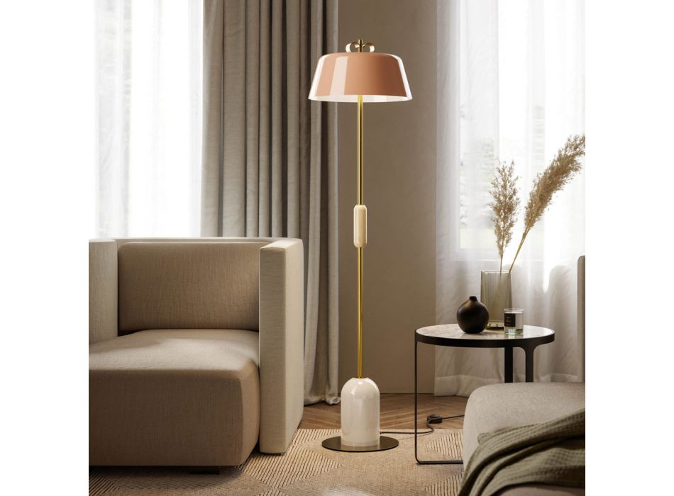Wohnzimmer Stehlampe Farbiges Aluminium und Messing 5 Ausführungen - Bonton von Il Fanale Viadurini