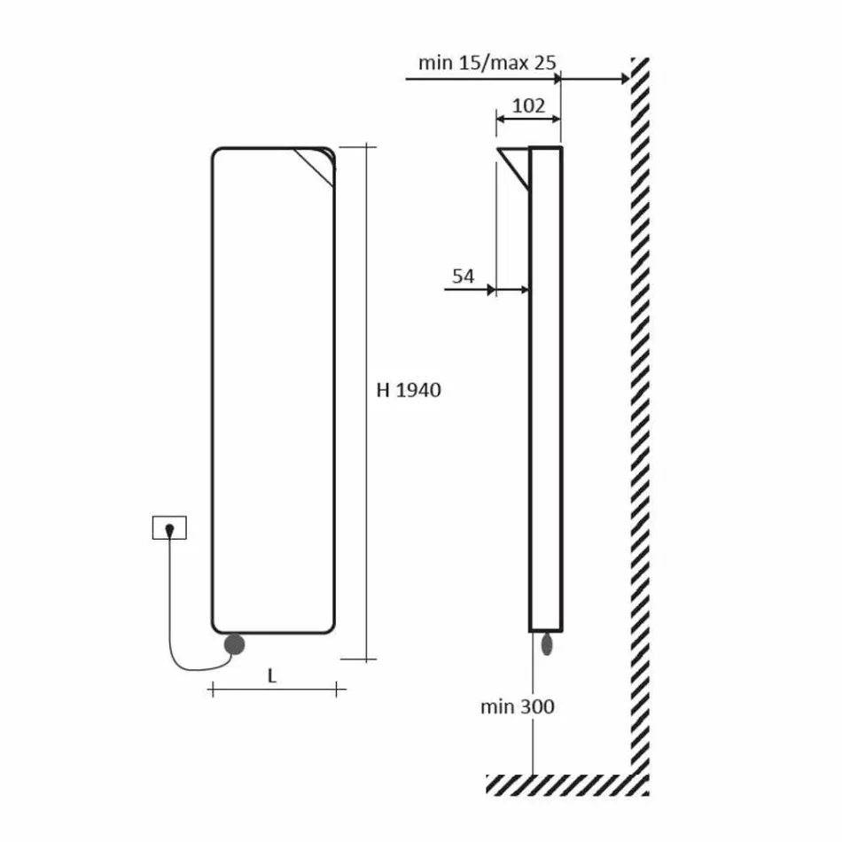 Modernes Design Elektrische Strahlungsplatte bis 1000 W - Buch Viadurini
