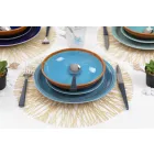 Farbige und moderne Teller 18 Stück in Steinzeug Kompletter Tischservice - Egadi Viadurini