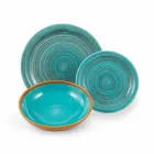 Farbige und moderne Teller 18 Stück in Steinzeug Kompletter Tischservice - Egadi Viadurini