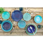 Farbige und moderne Teller 18 Stück in Steinzeug Kompletter Tischservice - Egadi Viadurini