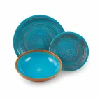 Farbige und moderne Teller 18 Stück in Steinzeug Kompletter Tischservice - Egadi Viadurini