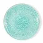 Moderne farbige Teller 18 Stück Kompletter Tischservice in Gres - Creta Viadurini