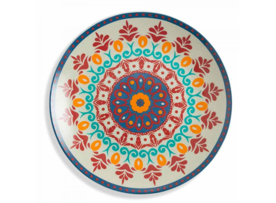 Ethnische Gerichte 18 Stück farbiger Tischservice aus Porzellan und Steinzeug - Persien Viadurini