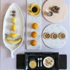 Runder Käseteller aus weißem oder schwarzem Marmor Made in Italy - Kirby Viadurini