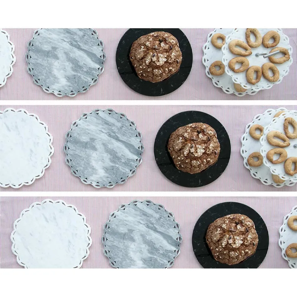 Runder Käseteller aus weißem oder schwarzem Marmor Made in Italy - Kirby Viadurini