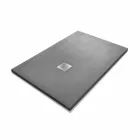 120x90 Duschwanne aus Stein-Effekt-Harz mit Stahlgitter - Domio Viadurini