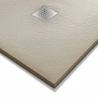 Rechteckige Duschwanne 140x80 aus Harz mit Stahlgitter - Domio Viadurini