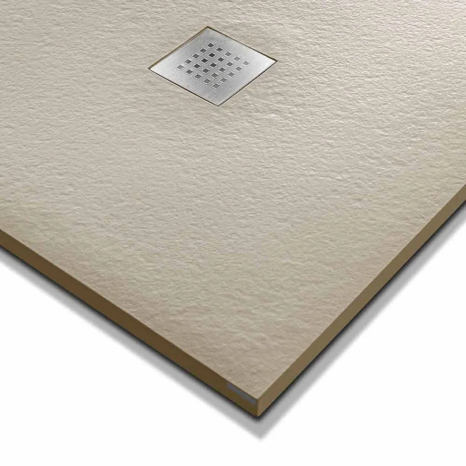 Rechteckige Duschwanne 140x90 in Resin Stone Effect Finish - Domio Viadurini