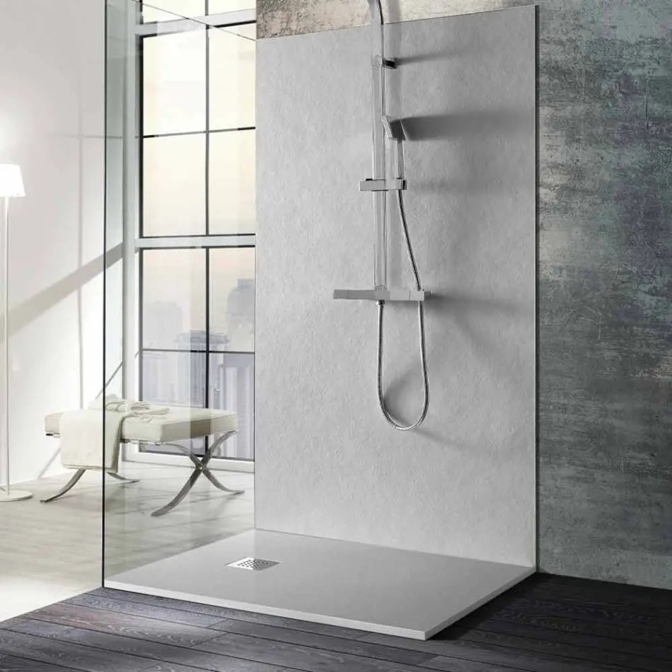 Rechteckige Duschwanne 140x90 in Resin Stone Effect Finish - Domio Viadurini