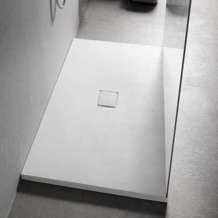 Rechteckige Duschwanne 160x70 cm in weißem Harz Modernes Design - Estimo Viadurini