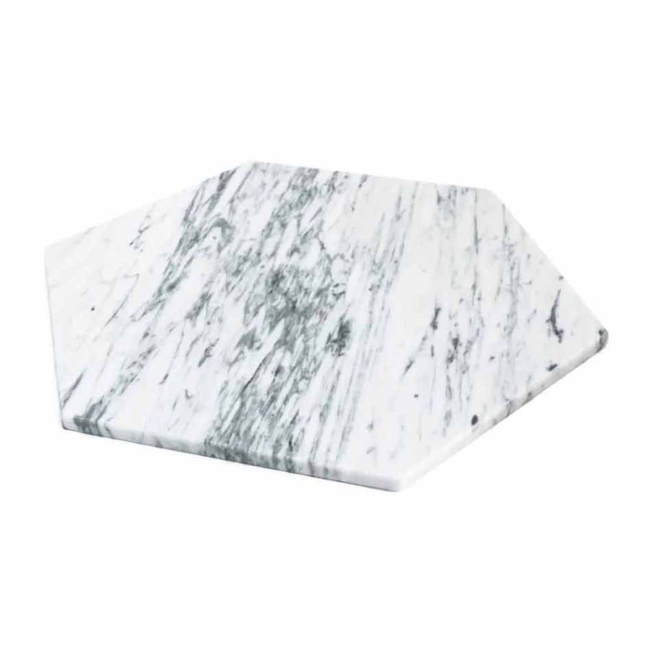 Sechseckiger Servierteller aus weißem Carrara-Marmor oder schwarzem Marquinia - Ludivine Viadurini