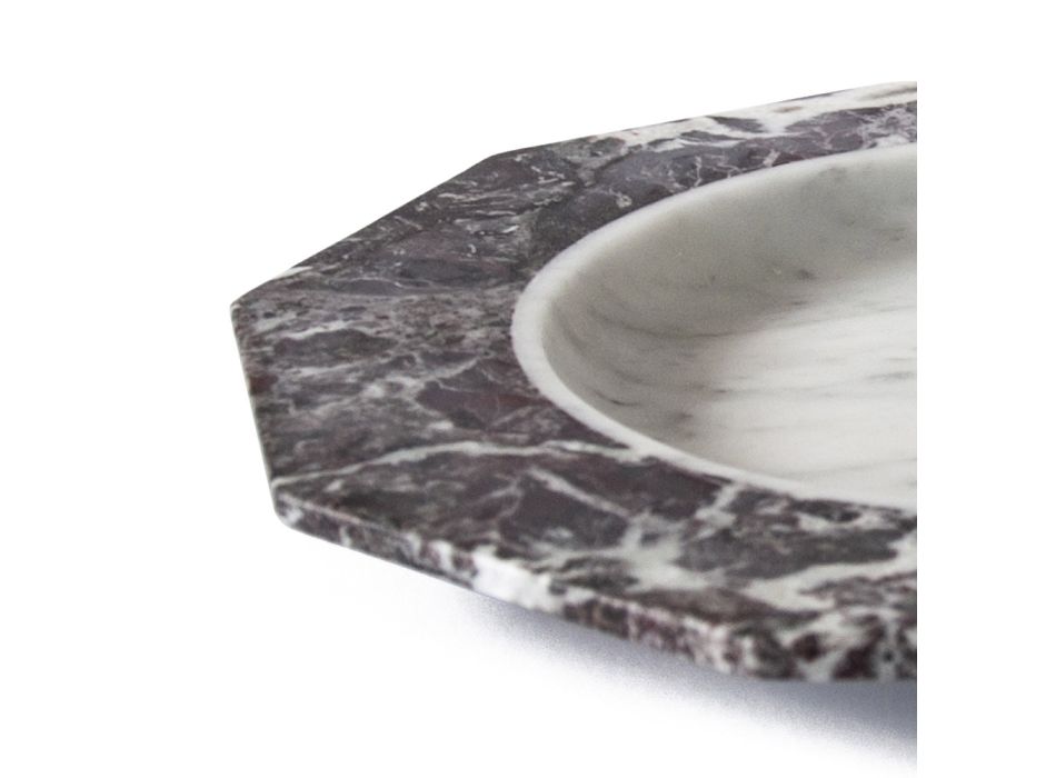 Flacher Teller aus satiniertem Marmor Verschiedene Ausführungen Italienisches Luxusdesign - Rhodium Viadurini