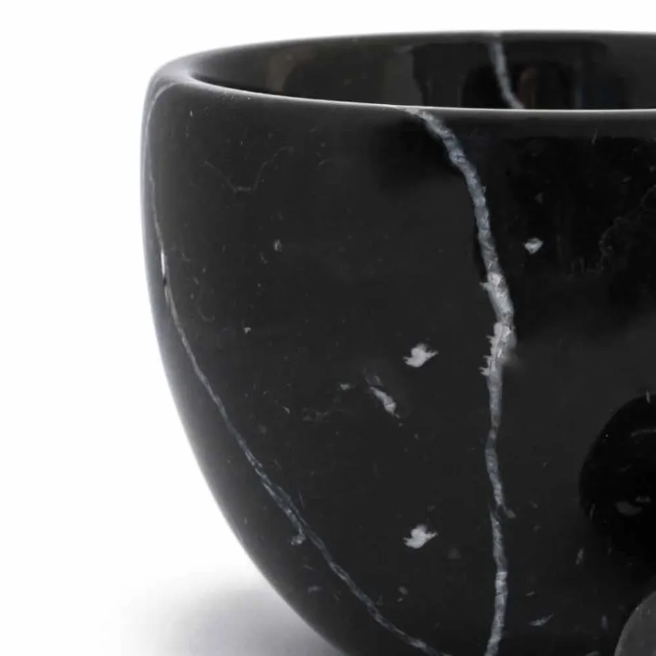 Kleiner Mörser mit Stößel aus weißem Carrara-Marmor Made in Italy - Mirel Viadurini