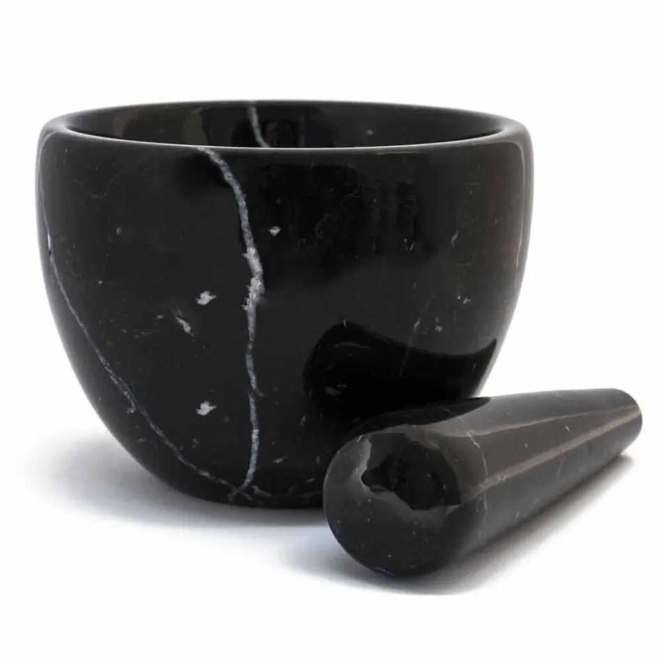 Kleiner Mörser mit Stößel aus weißem Carrara-Marmor Made in Italy - Mirel Viadurini