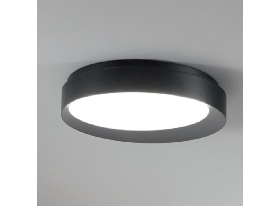 Dimmbare LED-Deckenleuchte aus schwarz oder weiß lackiertem Metall - Ascania Viadurini