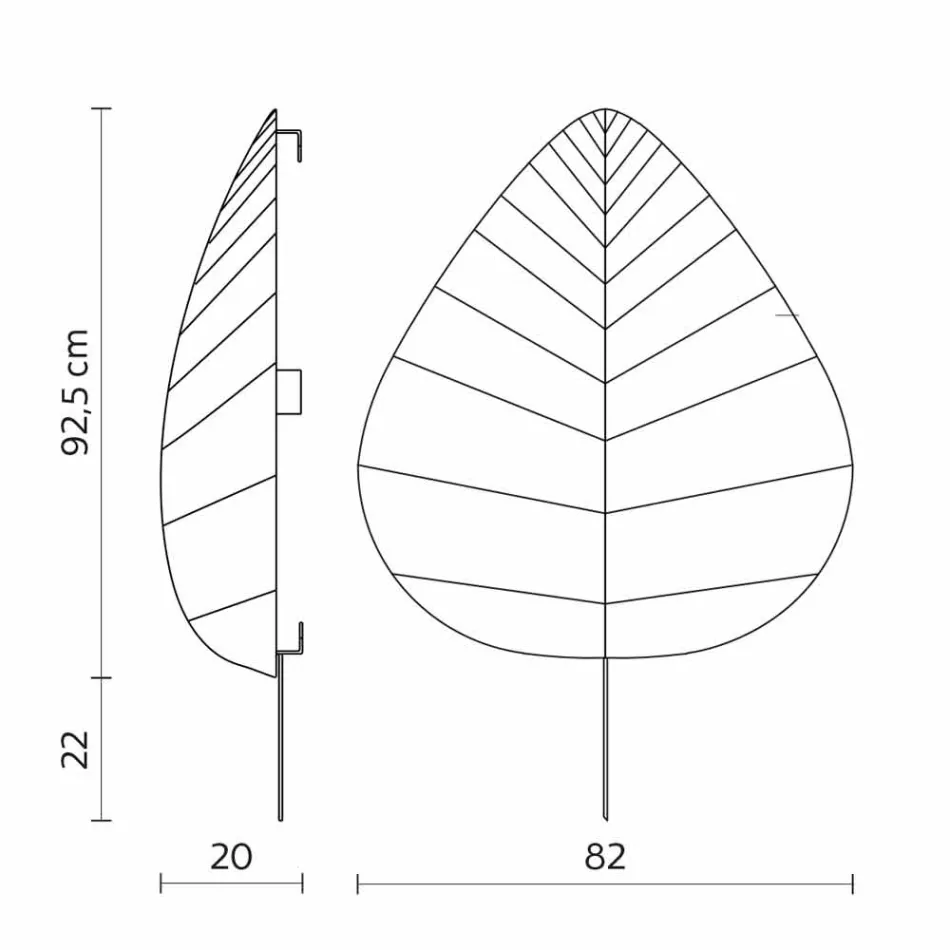Wandleuchte in Metall und Weiß Lycra Design in 3 Dimensionen - Laub Viadurini