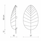 Wandleuchte in Metall und Weiß Lycra Design in 3 Dimensionen - Laub Viadurini